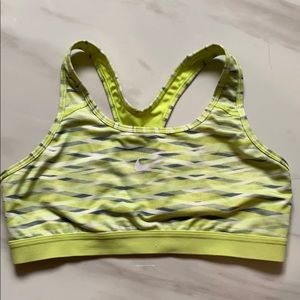 Yellow patterned Nike sports bra